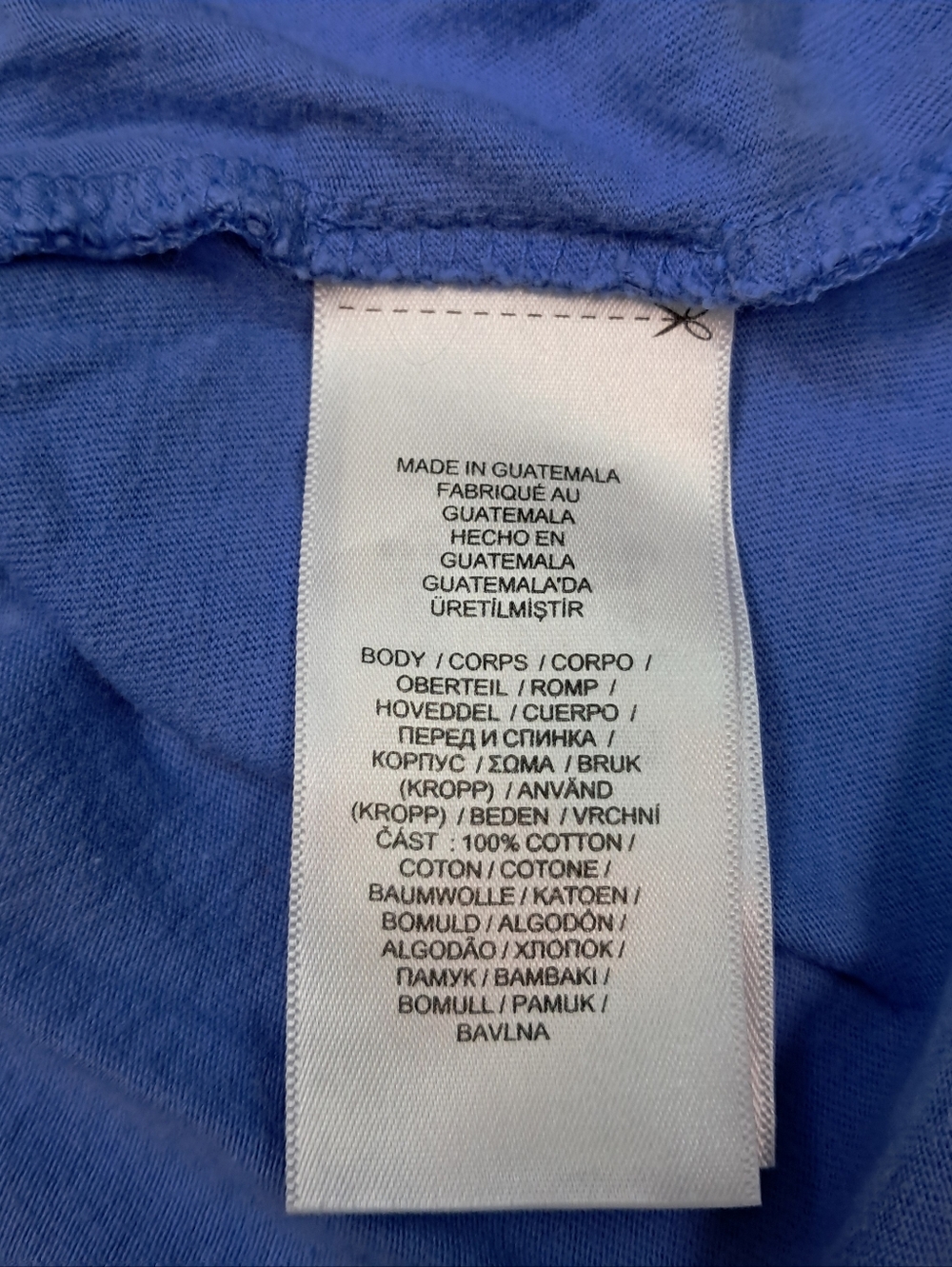 Polo Ralph Laurrn Girls Size Medium Blue T Shirt Metallic Logo 100% Cotton - Picture 5 of 5